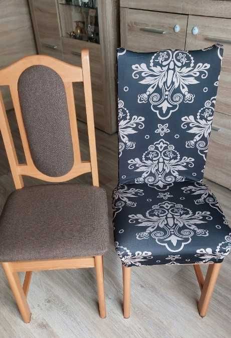 Wzorzyste pokrowce na krzesła glamour elastyczne uniwersalne 4 sztuki