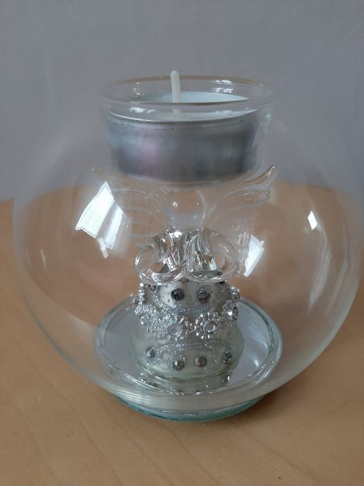 Podświetlany świeczniķ świąteczny aniołek Home&You