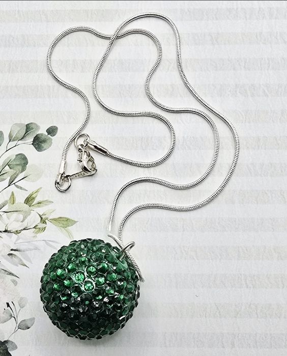 Glamour naszyjnik kolia łańcuszek żmijka kryształki wisiorek modny