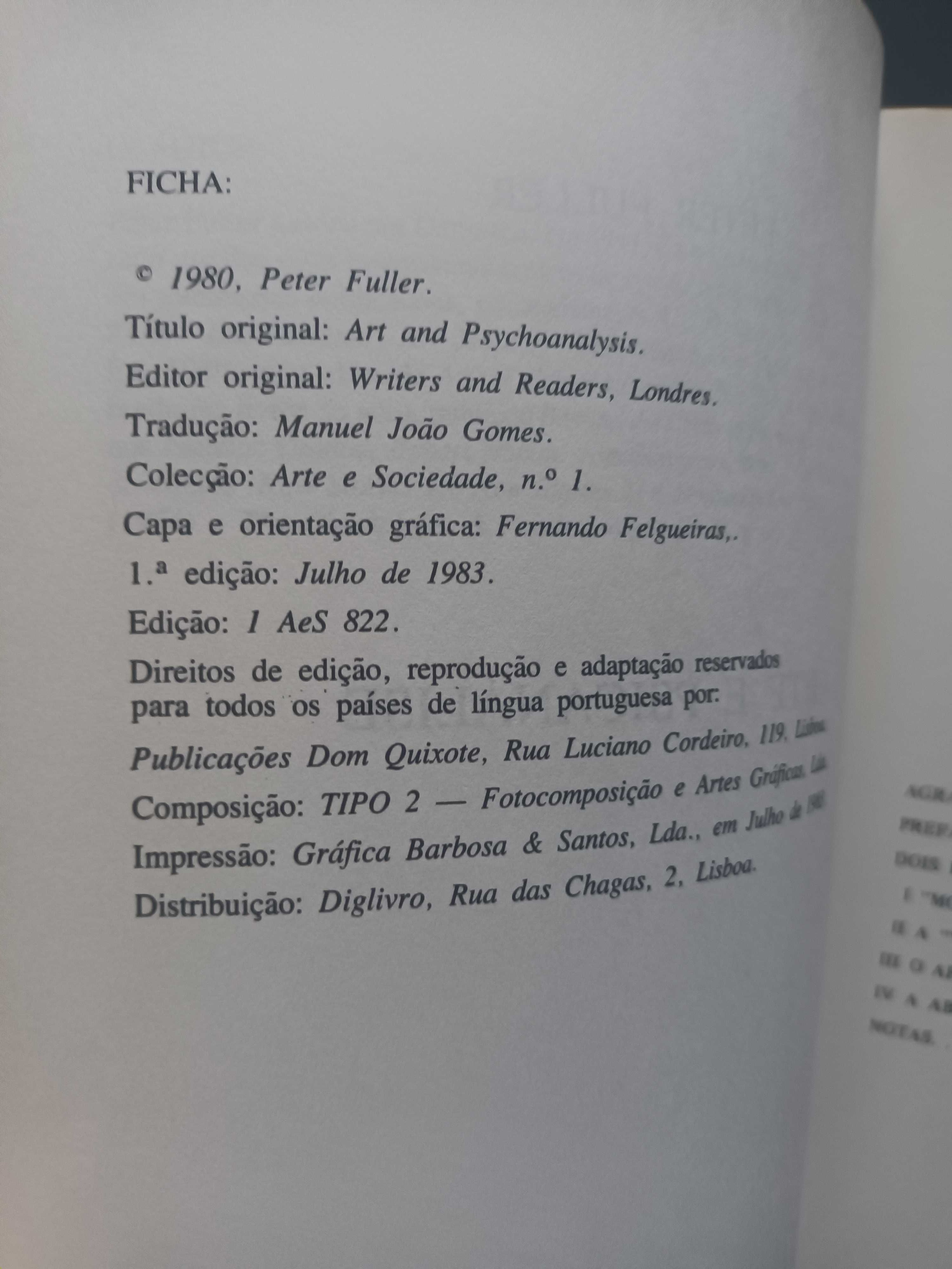 "Arte e Psicanálise" por Peter Fuller