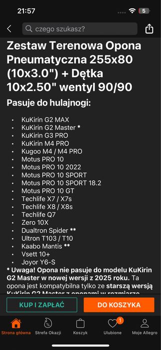Opona kukirin g2 max / g3 pro