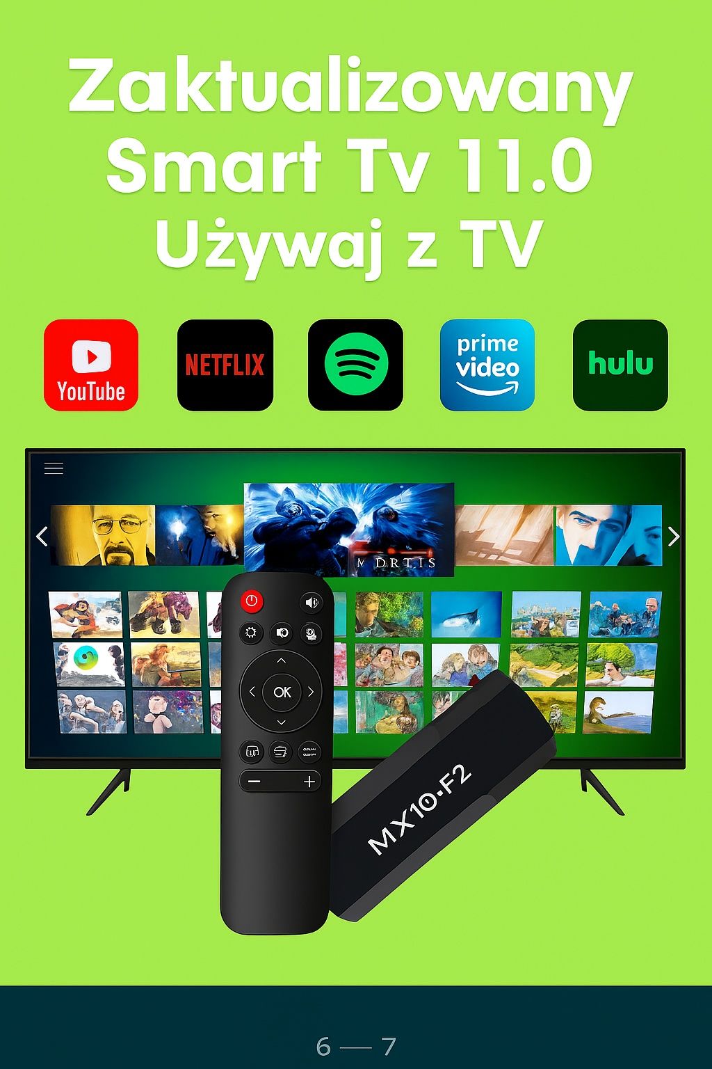 MX10-F2 TV Stick – Android 11 – Smart TV 4K – NOWY!