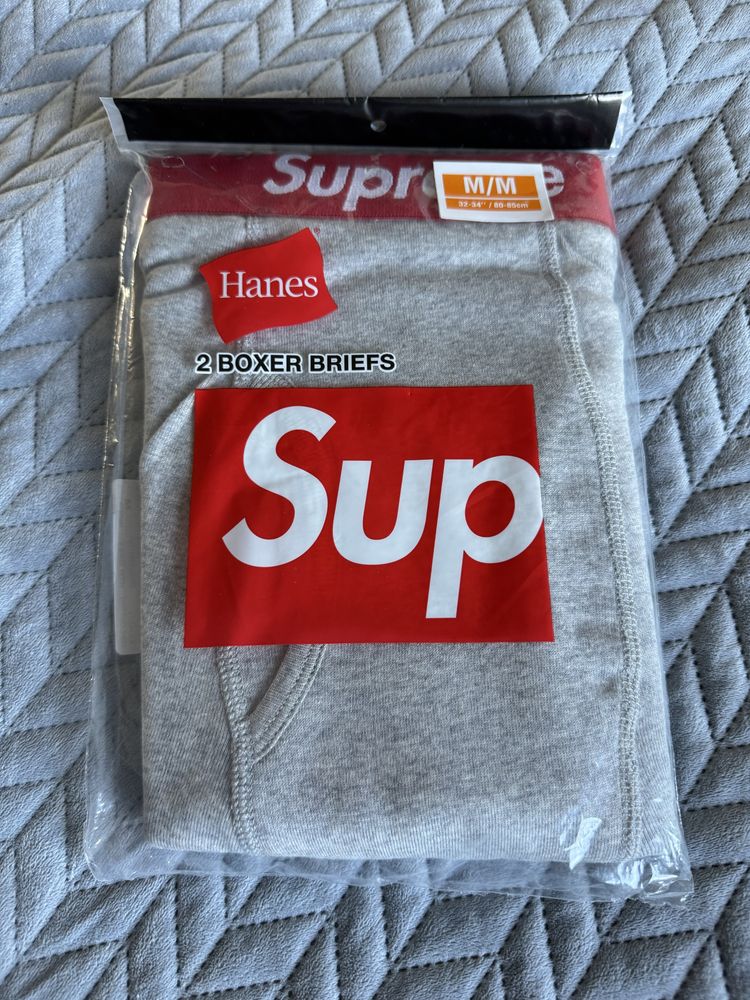 Bokserki Supreme Hanes Boxer Heather Grey SS24 rozm. M