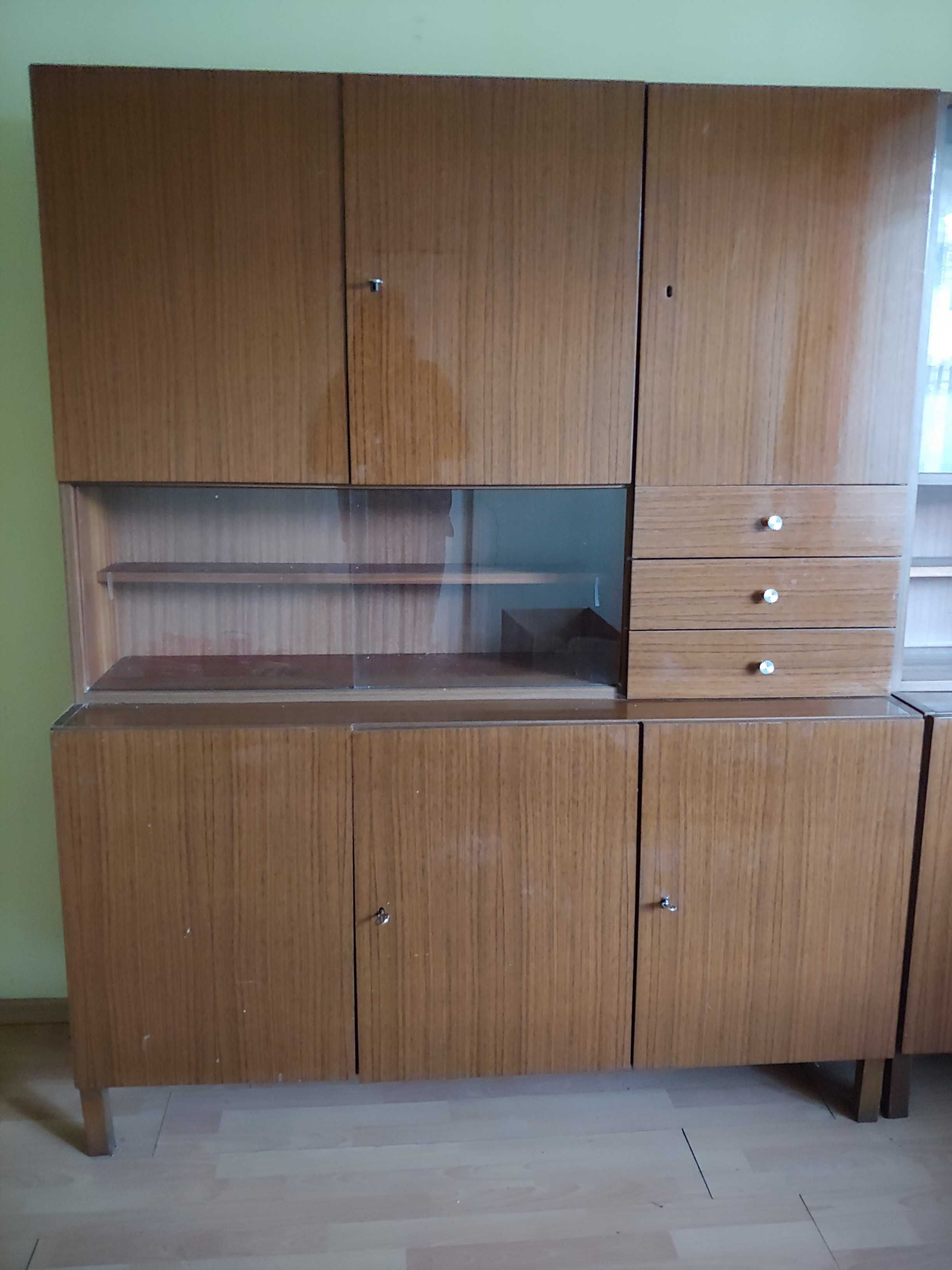 Segment barek komoda ciemny orzech PRL