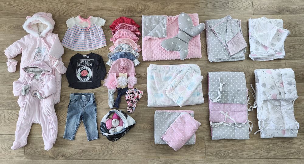 Paczka dla dziewczynki-ubrania rozm.62/68, pościel +GRATISY!