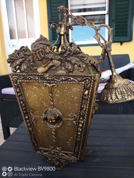 candeeiro antigo em latão