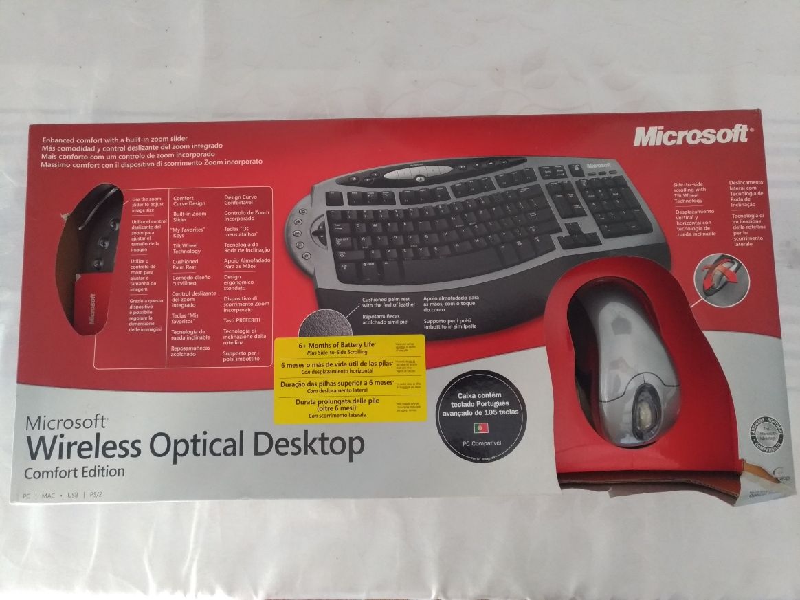 Teclado Microsoft wireless optical desktop 3.0 comfort edition