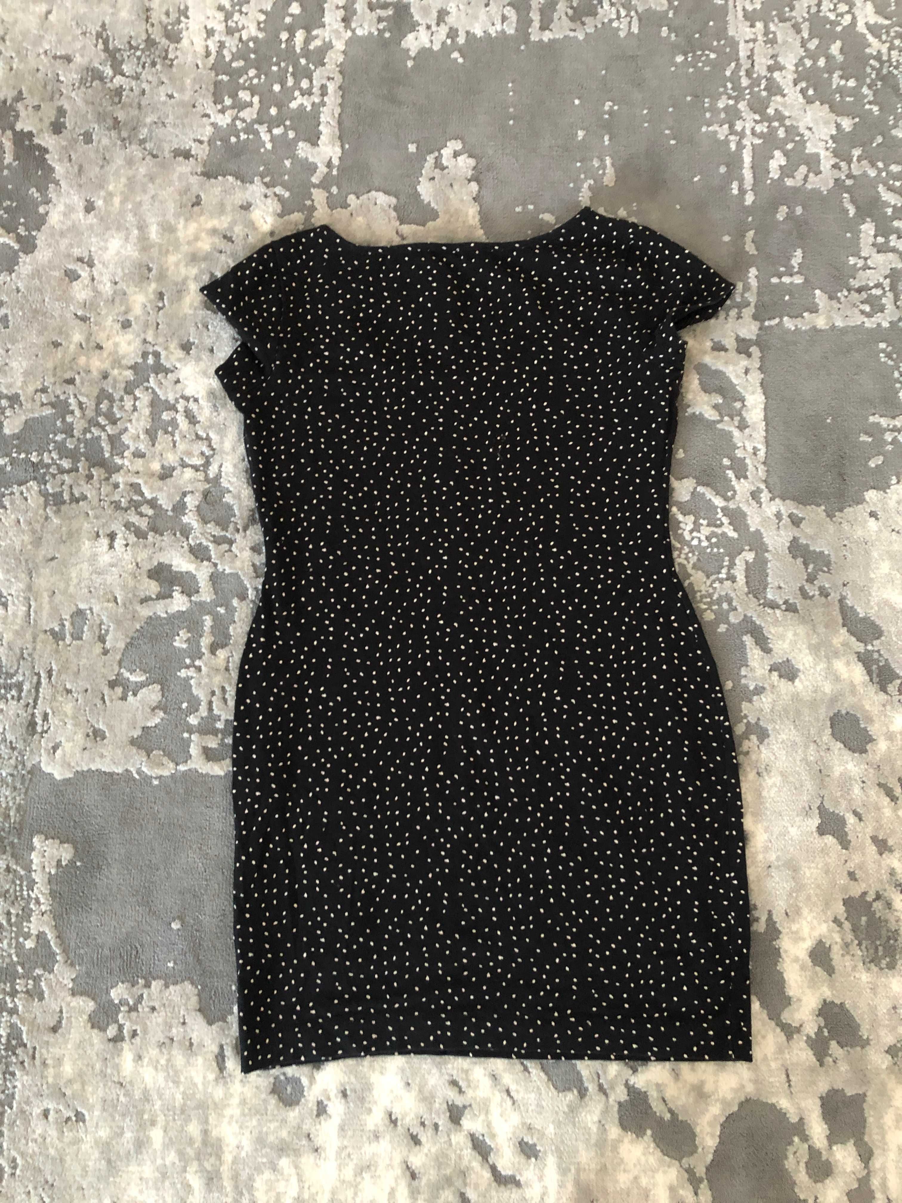 tunika bawełniana H&M czarna r s