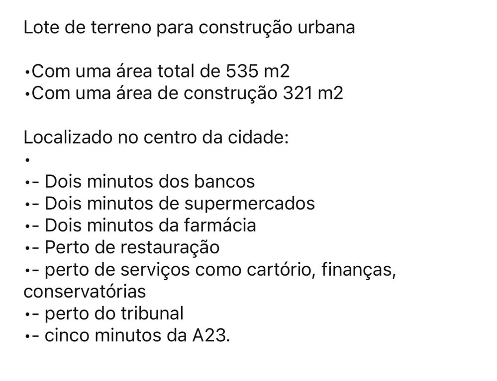 TERRENO PARA CONSTRUÇÃO ( ABRANTES )