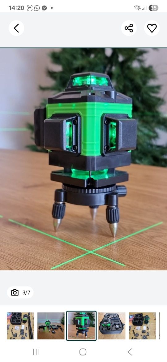 Novo Nível Laser 4D 16 Linhas 360º – Autonivelante com Tripé 2m