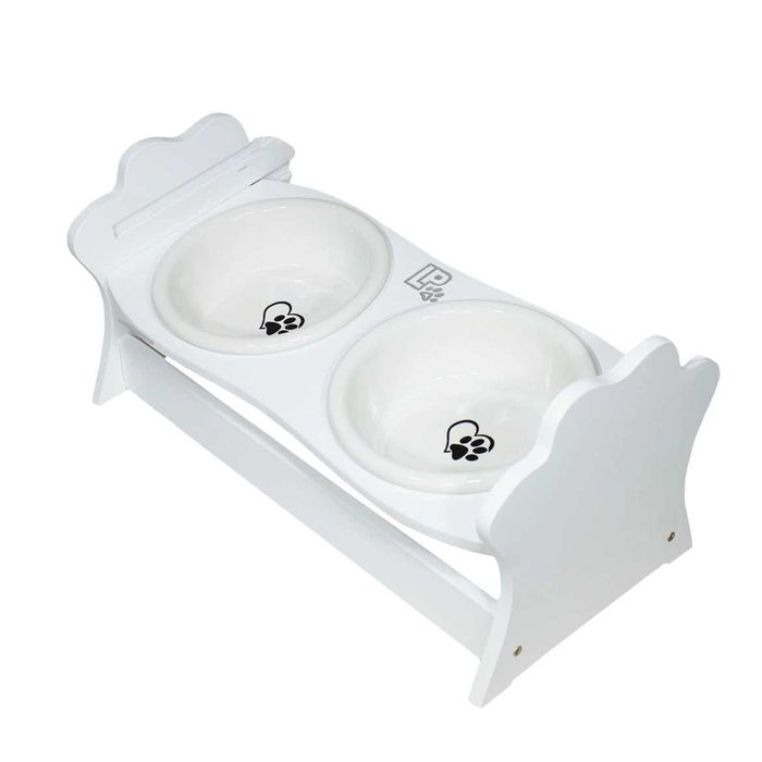 Миски керамічні на дерев'яній підставці Lucky Pet для собак