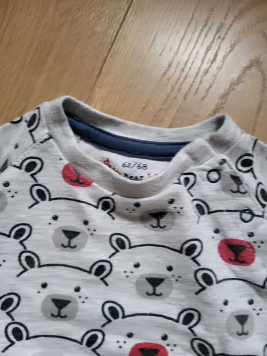 Zestaw chłopięcy w misie 68, spodnie,  bluzy oraz body