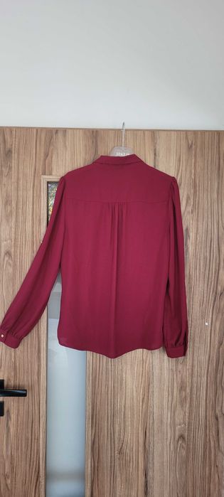 Bordowa bluzka złote guziczki Oasis, roz 38