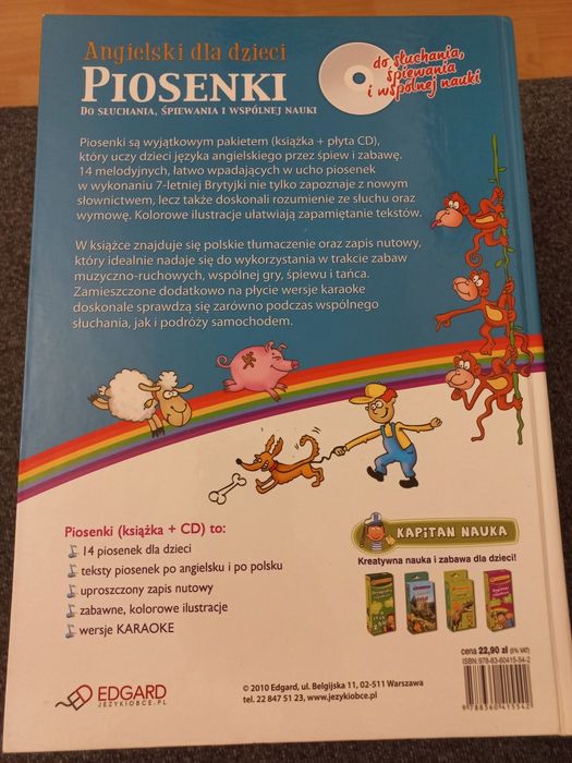 Angielski dla dzieci Piosenki książka i płyta
