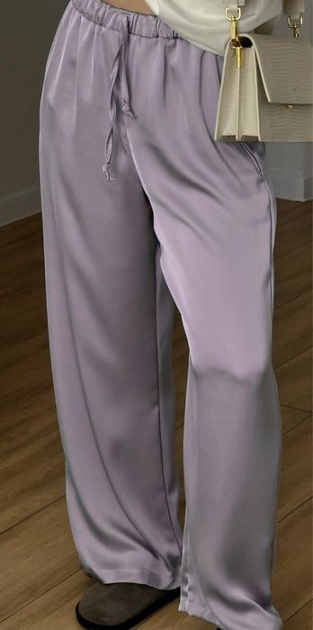 атласні штани лілові