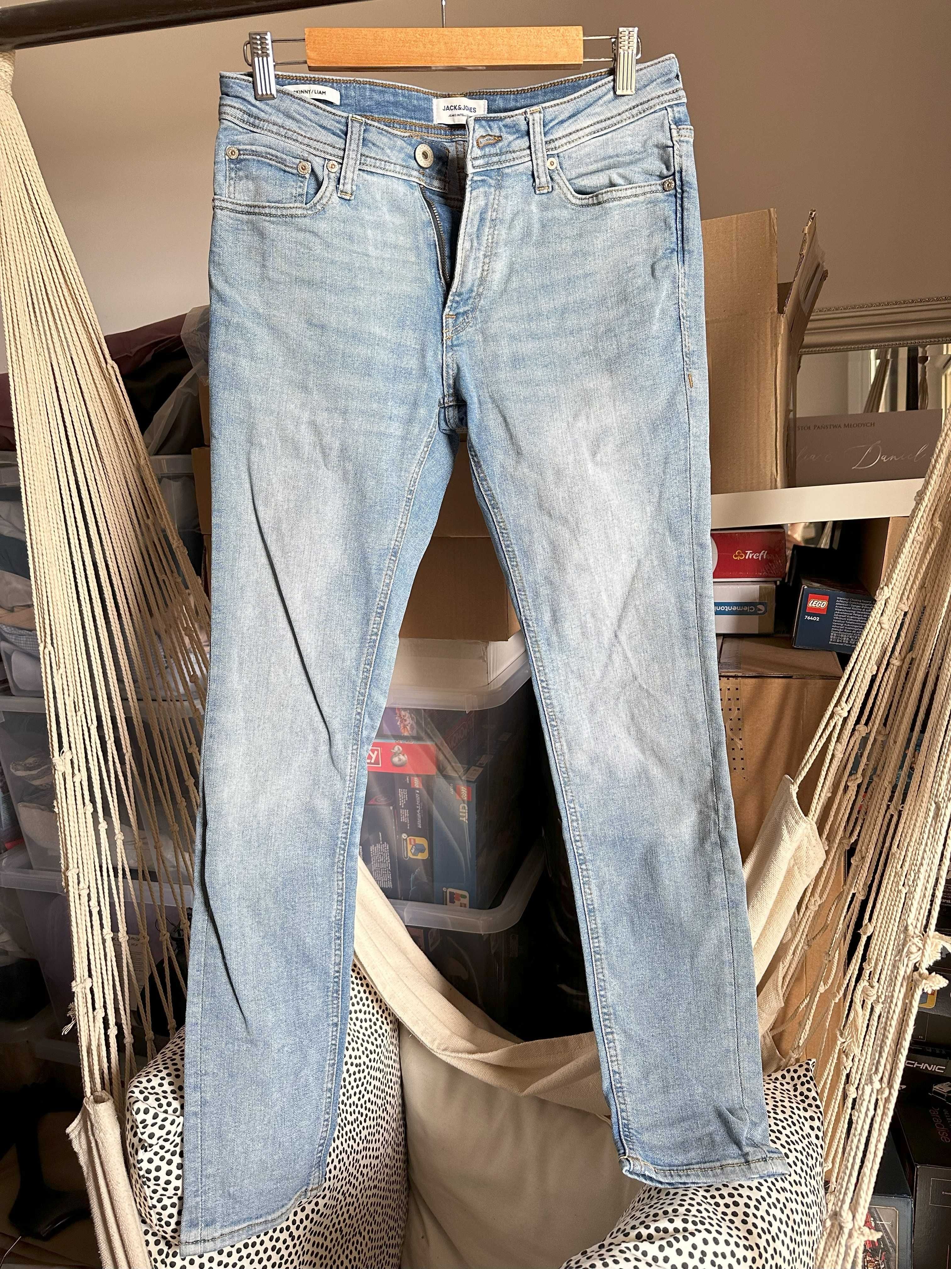 Jasne męskie rurki 30 30 M Jack&Jones skinny gładkie