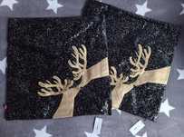 NOWE 2x czarna poszewka antlerso home & you home&you renifer święta