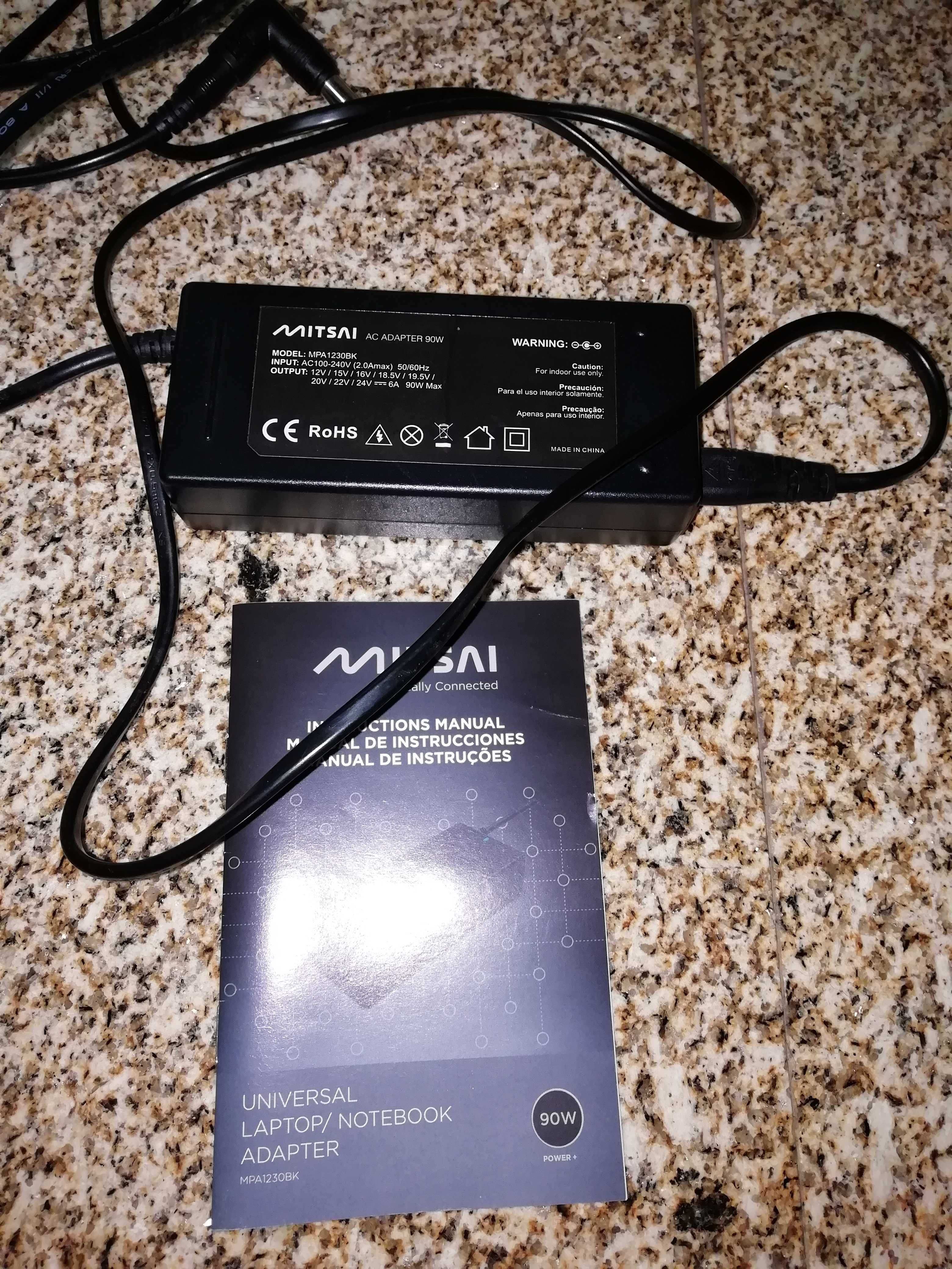 Carregador PC Portátil universal MITSAI 90W, como novo!