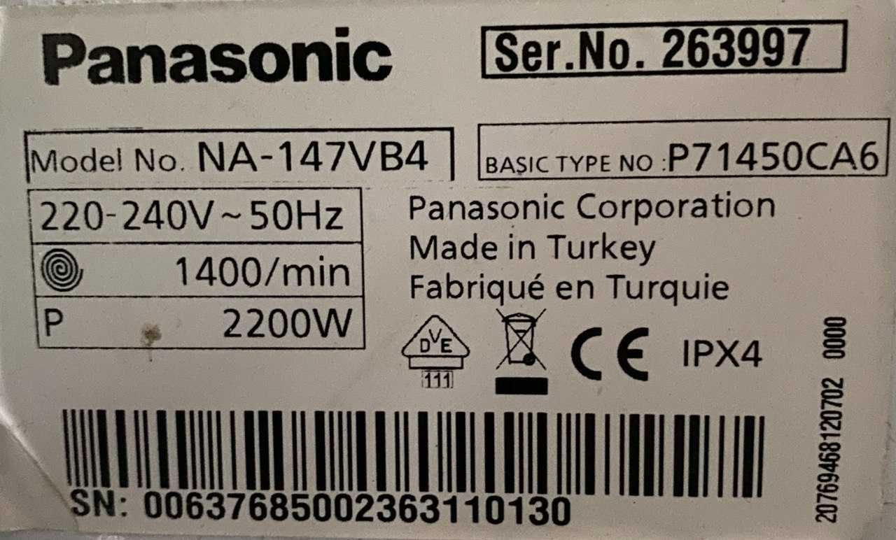 Пральна машина Panasonic NA-147VB4  (7кг) з Європи