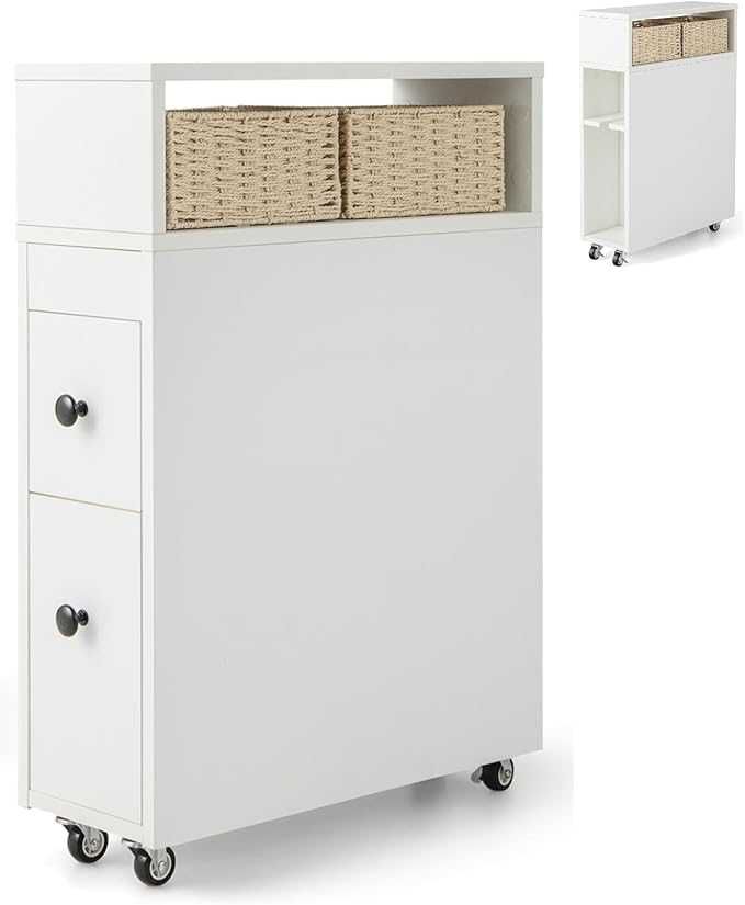 Costway Wąska szafka łazienkowa boczna  16 x 48 x 58