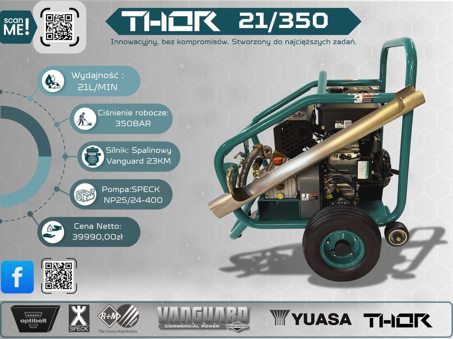 Myjka ciśnieniowa THOR 21/350 – 21L/min 350 bar *Vanguard 23KM*SPECK*