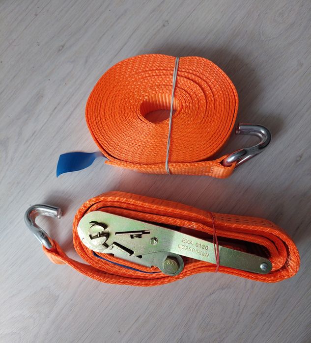 Стяжний ремінь 8м 5т + посилена трищотка 2м 5т