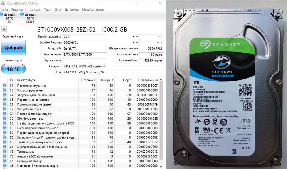 Жорсткі диски Seagate 1Тб.