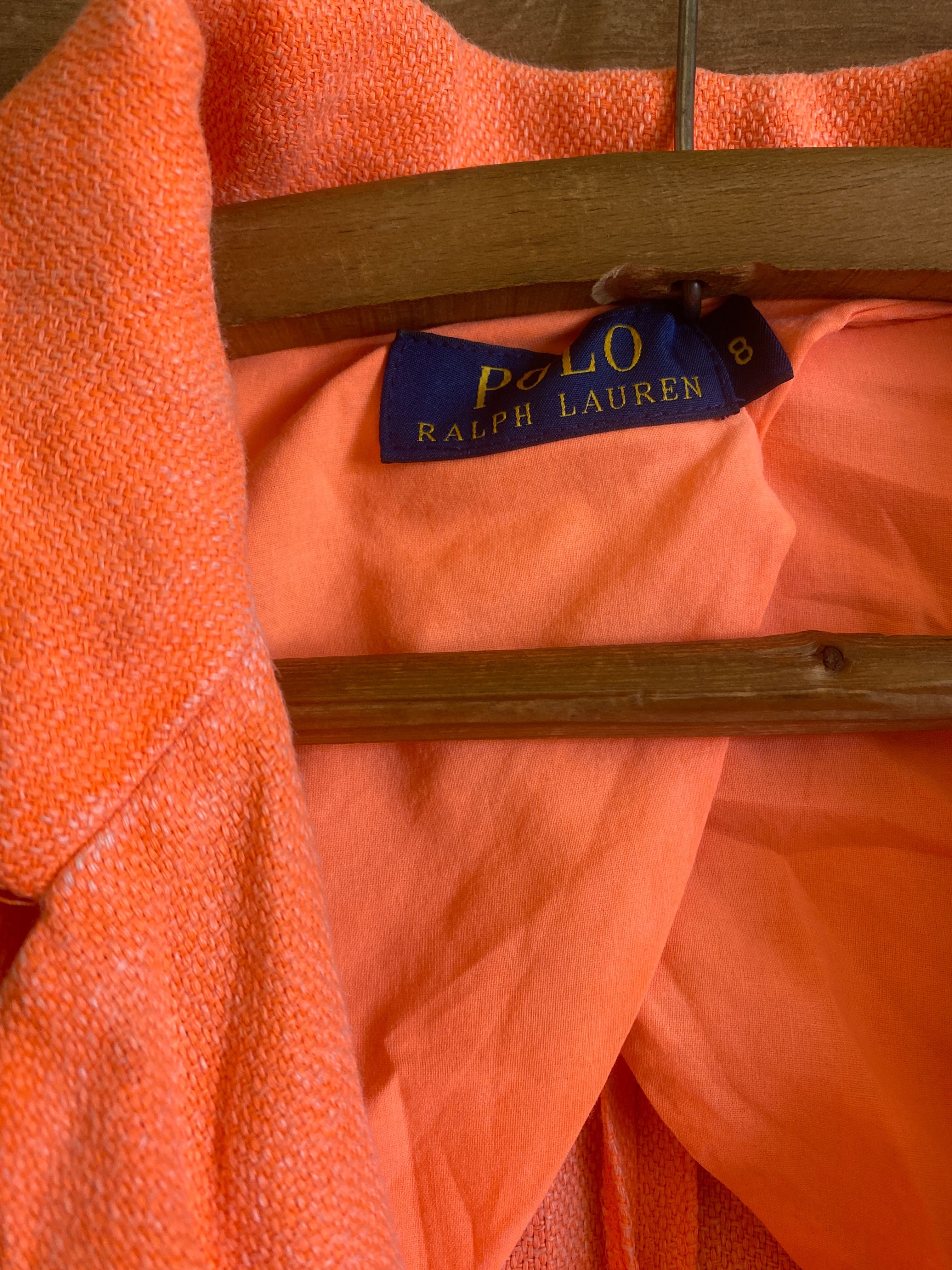 Pomarańczowy oranżowy żakiet marynarka Polo Ralph Lauren Len neon