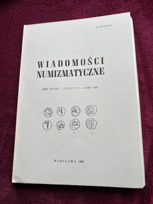 Zeszyt Wiadomosci numizmatyczne rok XXVIII zeszyt 3-4 (109-110)