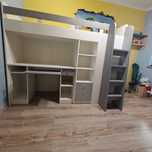Łóżko piętrowe z biurkiem i szafą Combi Plus