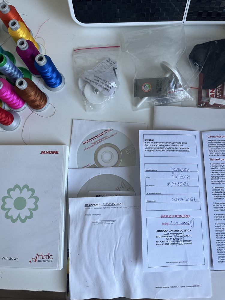 Hafciarka Janome MC 500E + program Artistic Digitizer + dodatki GWARA