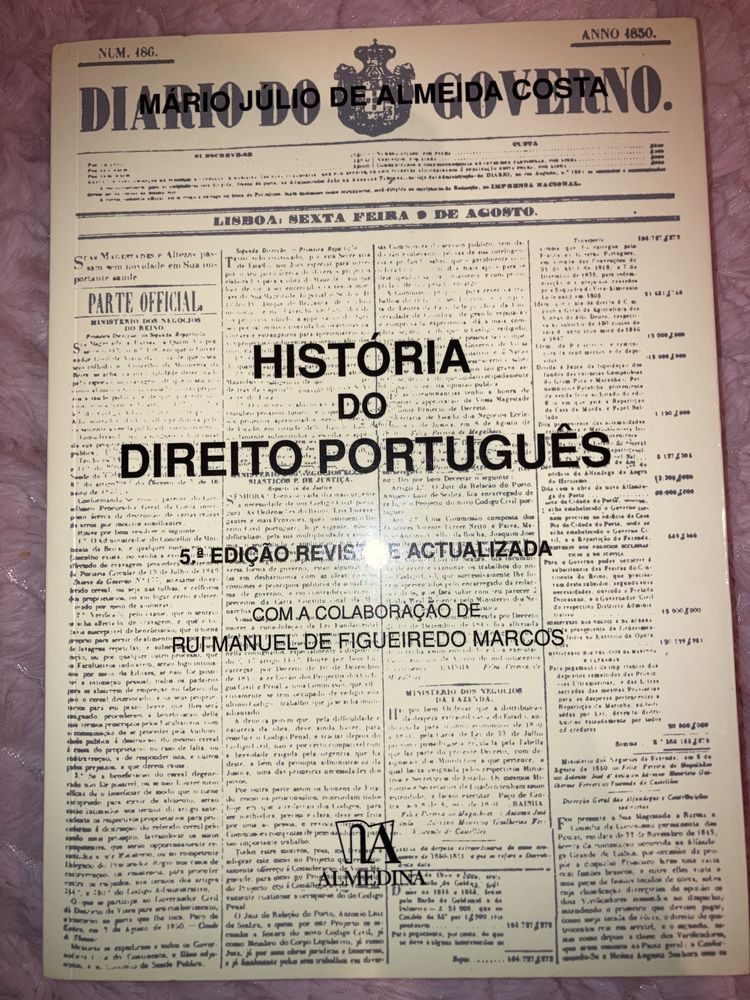 História do Direito Português manual Mário Júlio de Almeida Costa