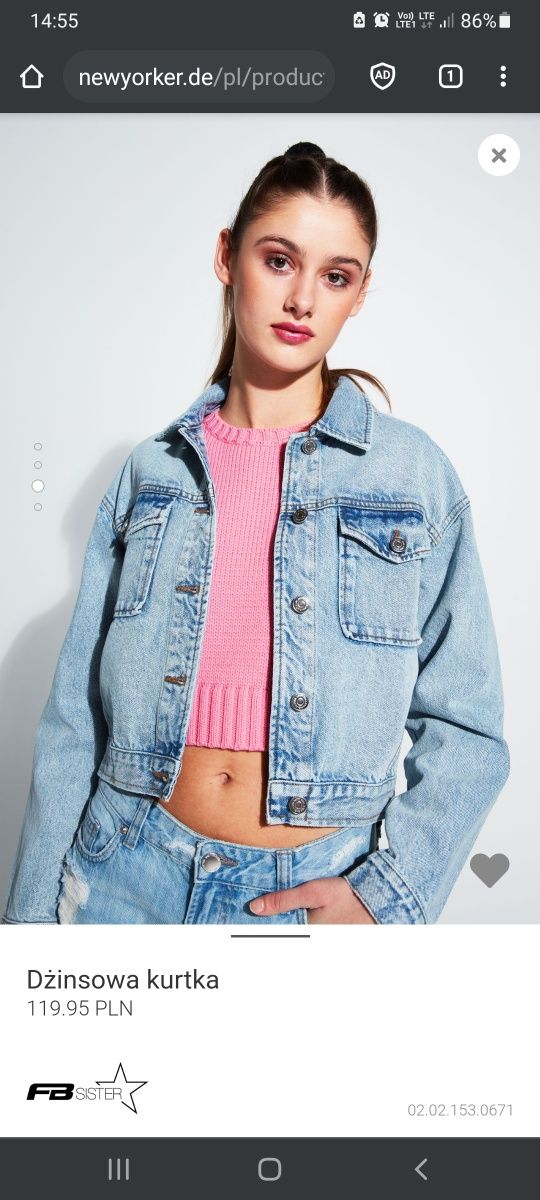 NOWA kurtka jeansowa z guzikami oversize cropped FB sister New Yorker