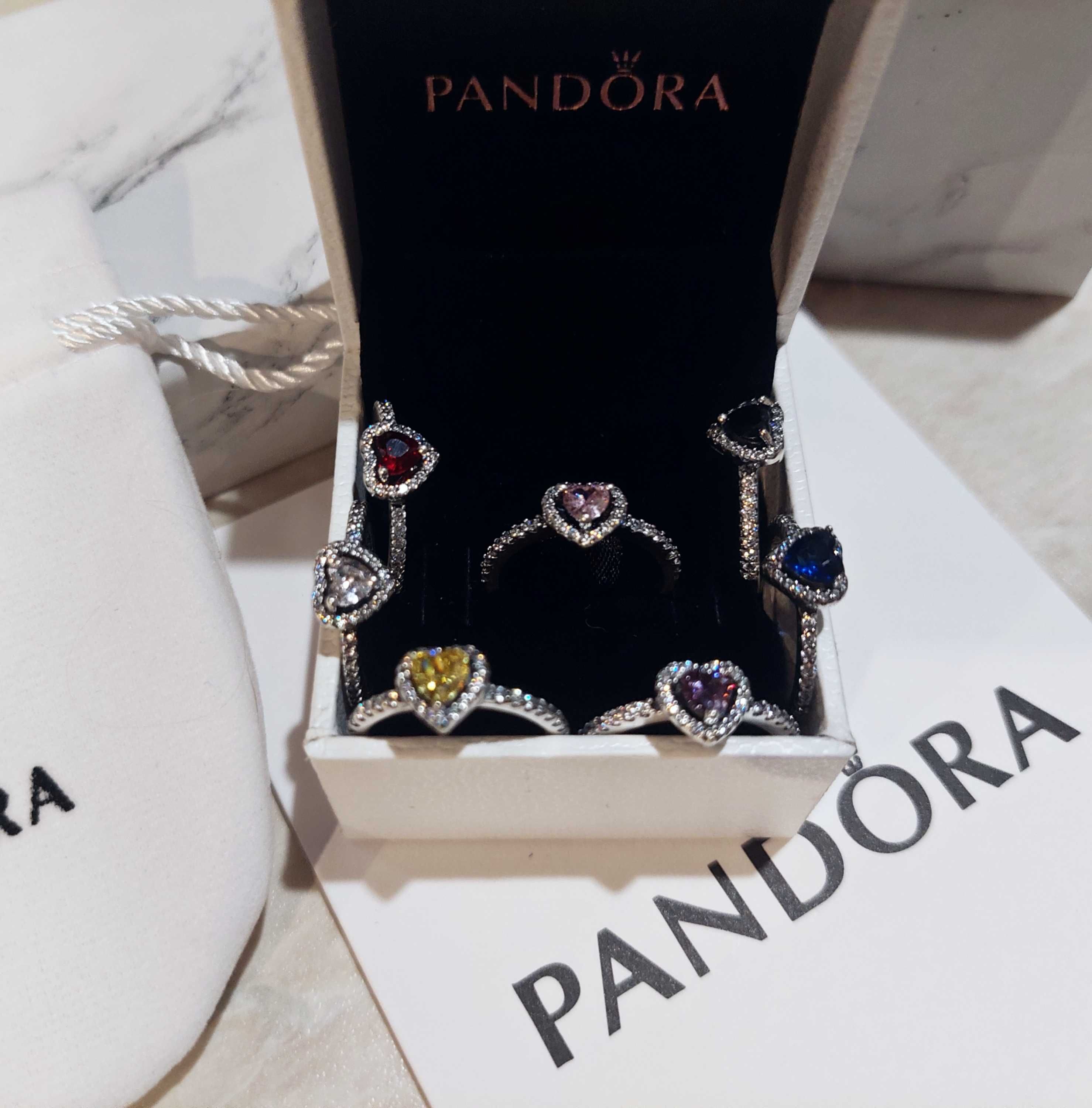Каблучка Пандора pandora серце (різні кольори) 925 стерлінгове срібло
