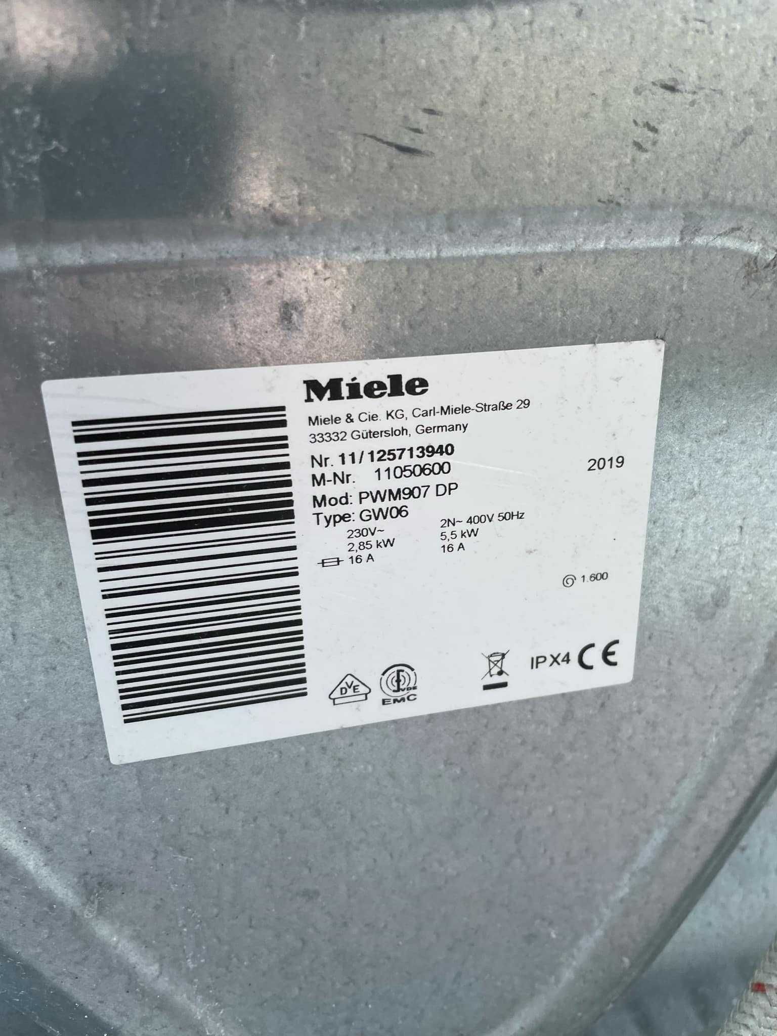 Pralka PROFESSIONAL do przemysłu Pralnica Miele PWM 907 DP /Type  gw06
