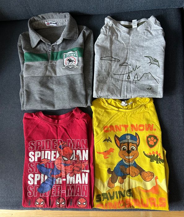 Cztery bluzki z długim rękawem 116