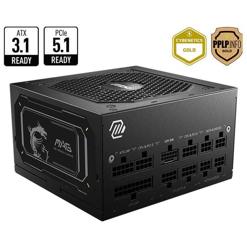(NOVO)Fonte ATX MSI MAG A850GL PCIE5 II 850W 80 Plus Gold Full Modular