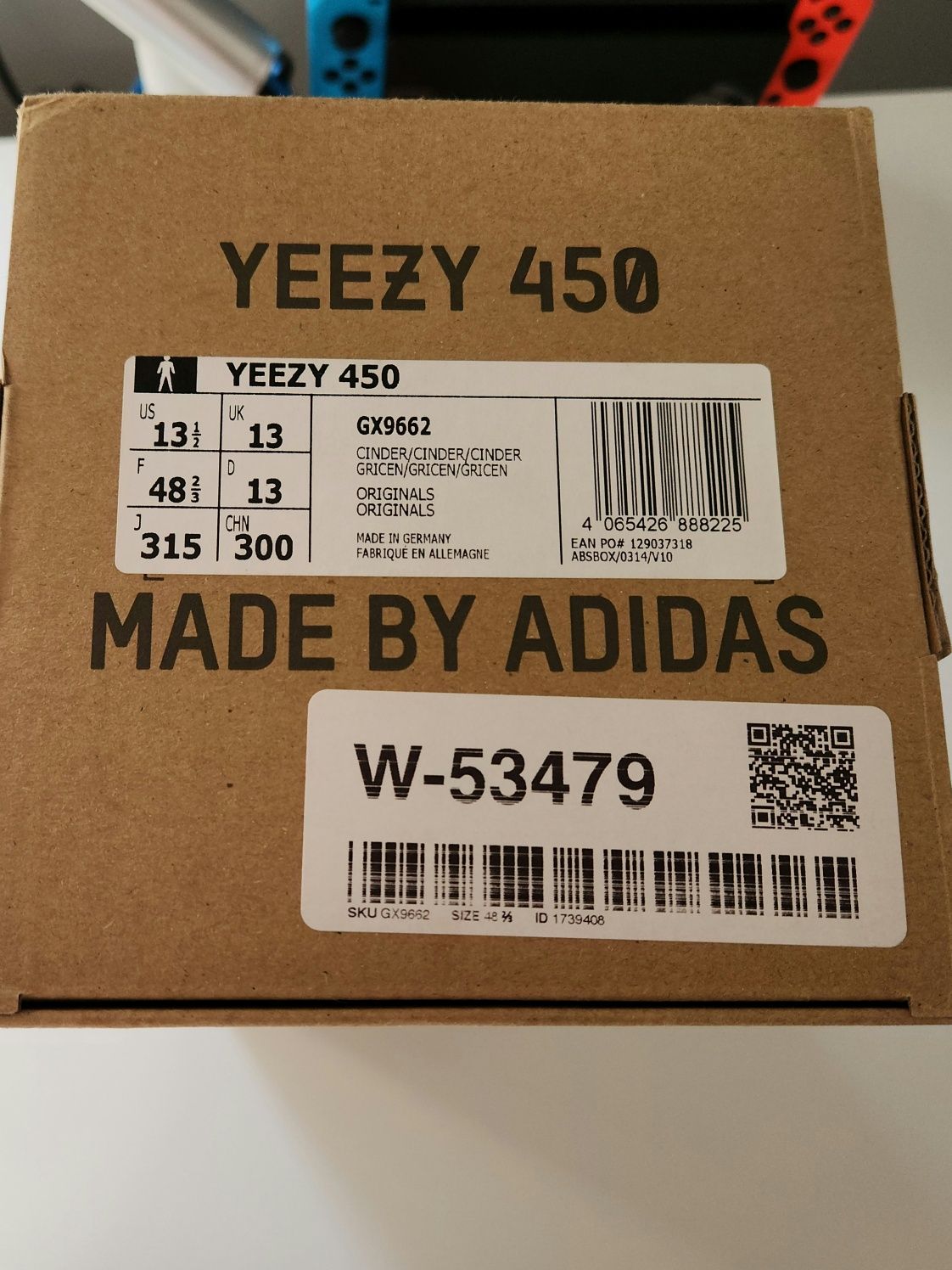 Adidas Yeezy 450 Cinder, r. 48 2/3
