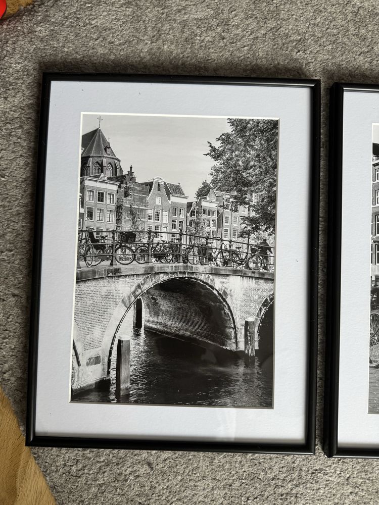 Dwa fotosy z Amsterdamu w ramkach z Passe-partout