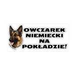 Naklejka na samochód z psem OWCZAREK NIEMIECKI na pokładzie