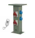 Słupek aluminiowy szary sterowany pilotem 2x16A 230V | 2x16A 5P 400V