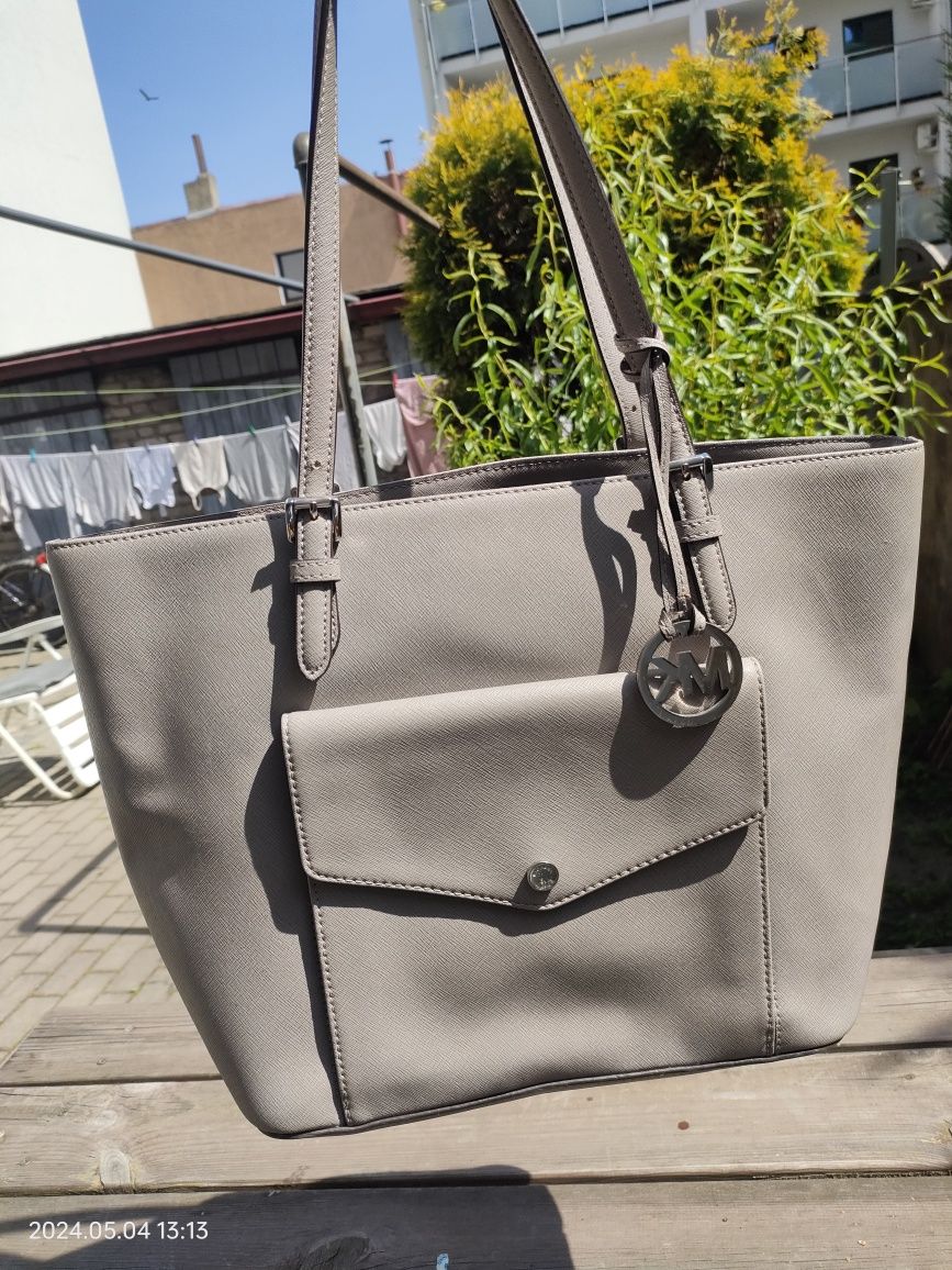 Torebka na ramię a4 Michael Kors MK szara shopper