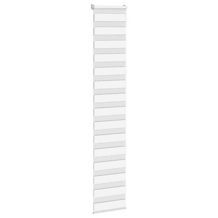 Vidaxl Roleta Zebra, Biała, Szerokość Tkaniny 40,9 Cm, Poliester