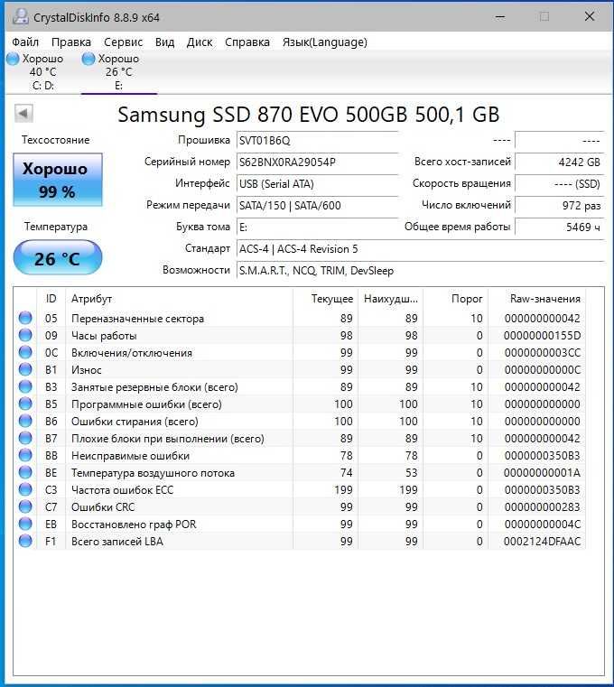 SSD диск Samsung 870 Evo-Series 500Gb 2.5" Sata III MLC MZ-77E500