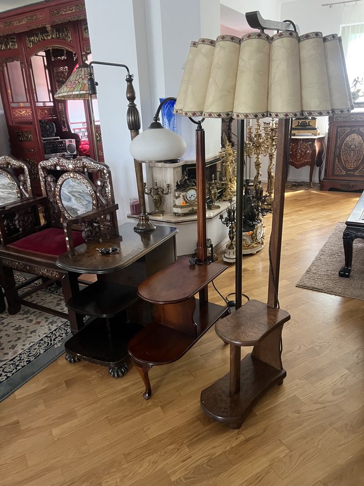 Lampa antyczna lampa stojaca lampa podlogowa lampa ze stolikiem