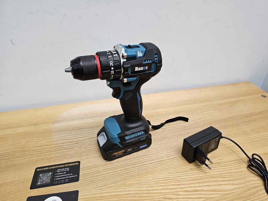 Ударный Бесщеточный Шуруповерт Razor BL45 +Акум.ProCraft +з.у