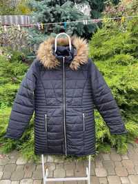 New Женская куртка пуховик пальто зимняя теплая черная L, S