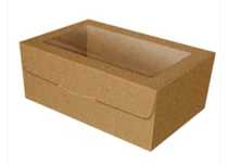Caixas em kraft com visor tranparente