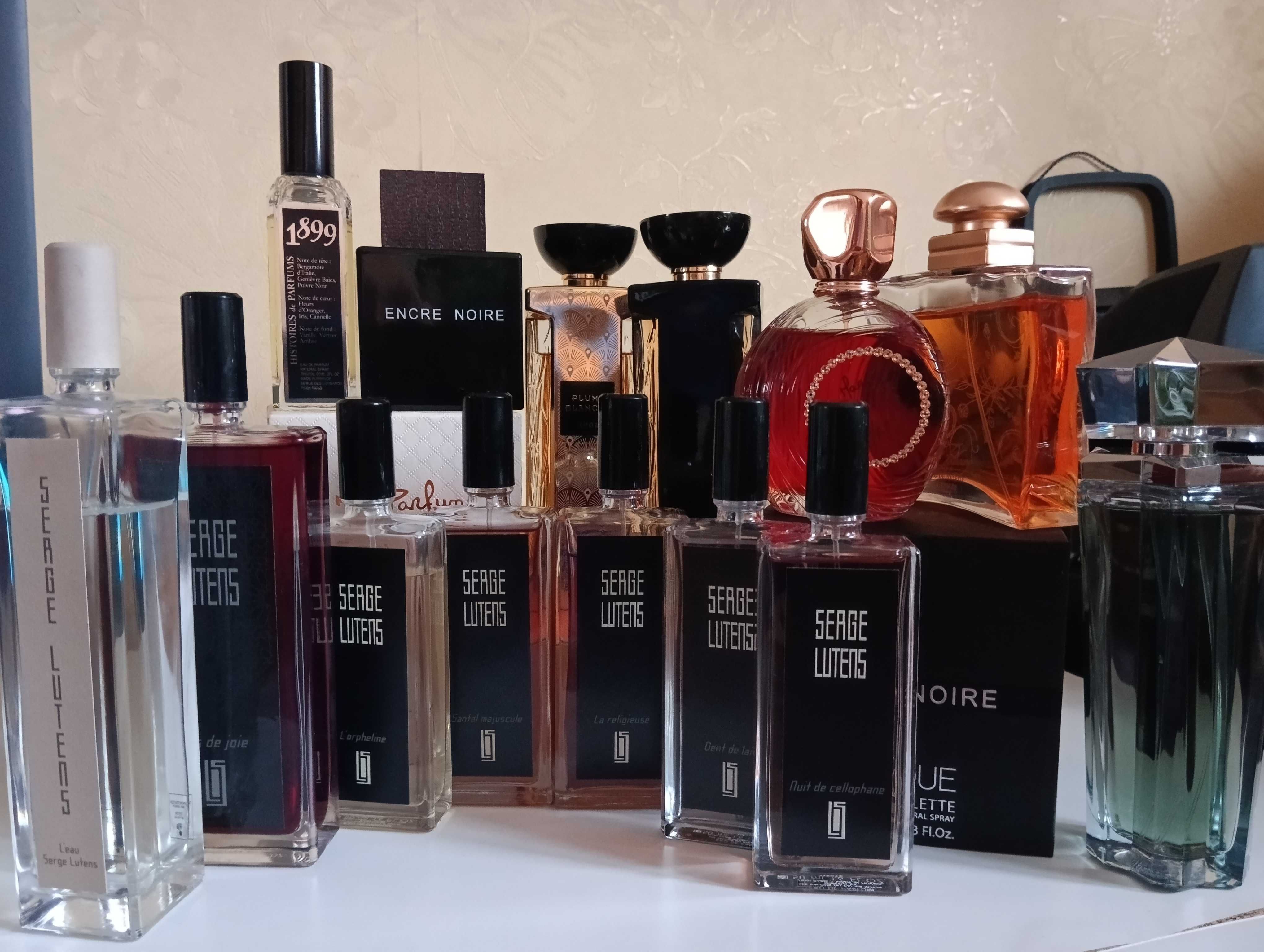 Serge Lutens, Chanel, Lalique, Micallef, Hermes,Prada, Guerlain,Sisley