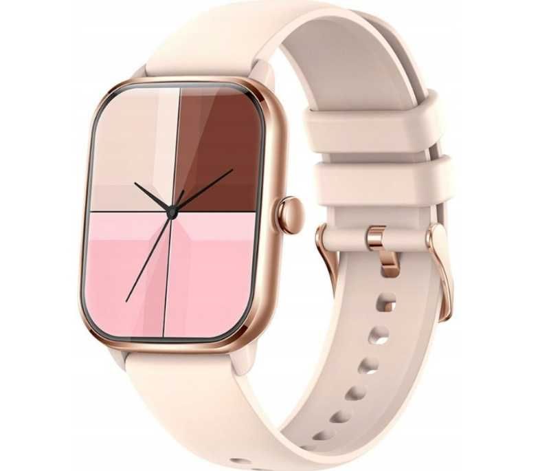 Smartwatch zegarek kt65 damski wodoodporny złoty 2 paski ttst966